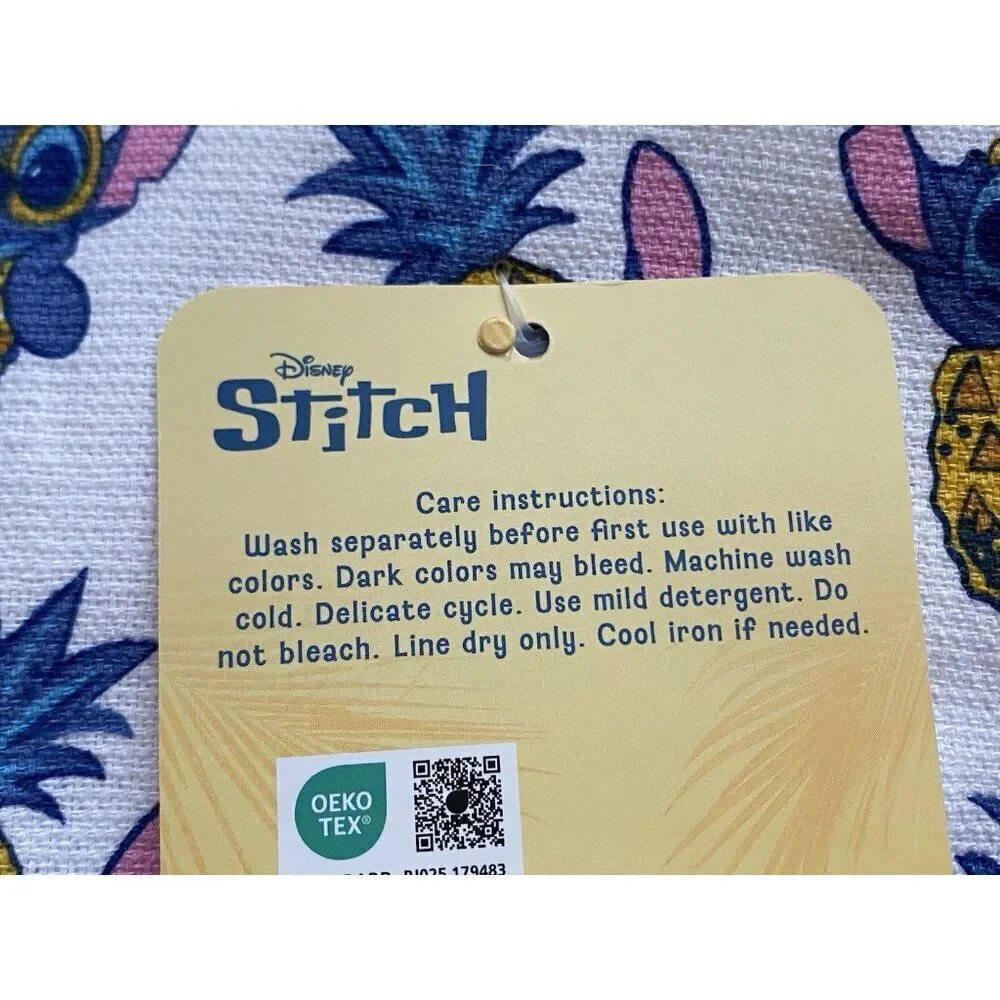 2 Pack Disney Stitch Hand Kitchen Towels‎ Pineapple Lei Hawaii 16 X 26” NEW